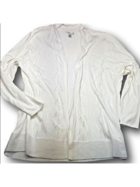 croft & barrow Sweaters - Women's Croft & Barrow White Cardigan Sweater Plus Size 3X